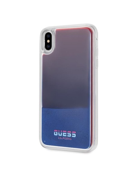 Guess California Glow tamsiame dėkle, skirta iPhone Xs Max – raudona Guess California Glow tamsiame dėkle, skirta iPhone Xs Max – raudona