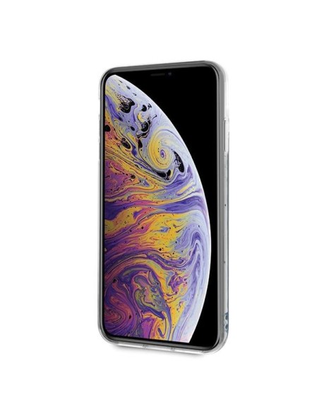 Guess California Glow tamsiame dėkle, skirta iPhone Xs Max – raudona Guess California Glow tamsiame dėkle, skirta iPhone Xs Max – raudona