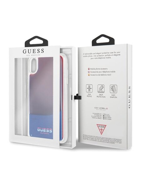 Guess California Glow tamsiame dėkle, skirta iPhone Xs Max – raudona Guess California Glow tamsiame dėkle, skirta iPhone Xs Max – raudona