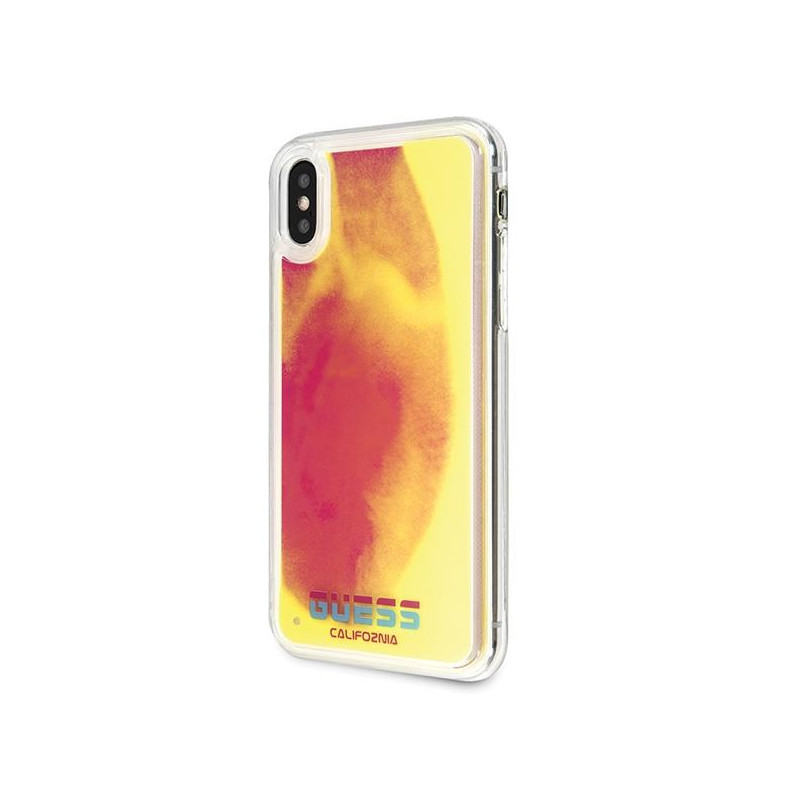 Guess California Glow tamsiame dėkle, skirta iPhone X / Xs - rožinė