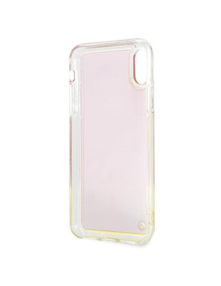 Guess California Glow tamsiame dėkle, skirta iPhone X / Xs - rožinė Guess California Glow tamsiame dėkle, skirta iPhone X / Xs - rožinė