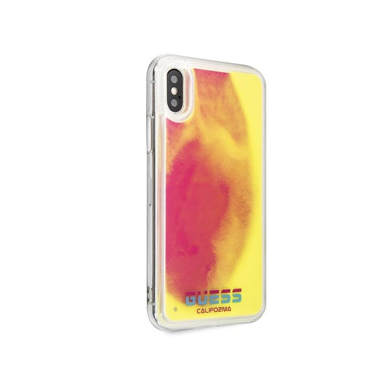 Guess California Glow tamsiame dėkle, skirta iPhone X / Xs - rožinė
