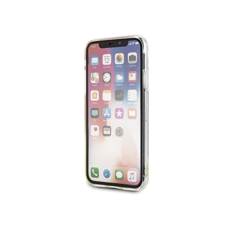 Guess California Glow tamsiame dėkle, skirta iPhone X / Xs - rožinė