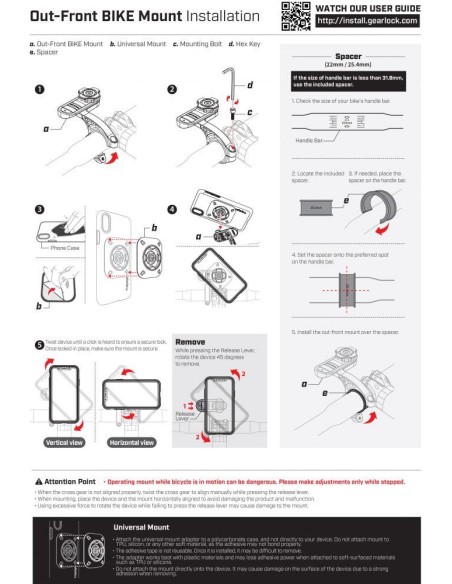 Spigen Gearlock MF100 dviračio koto laikiklis - juodas Spigen Gearlock MF100 dviračio koto laikiklis - juodas