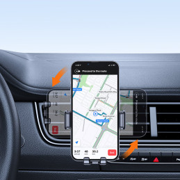 Juodas automobilinio telefono laikiklis orlaidei