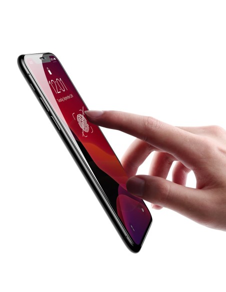 Baseus viso ekrano grūdintas stiklas su rėmeliu 0.23mm 9H iPhone 11 / iPhone XR 2 vnt + padėties nustatymo reguliatorius...
