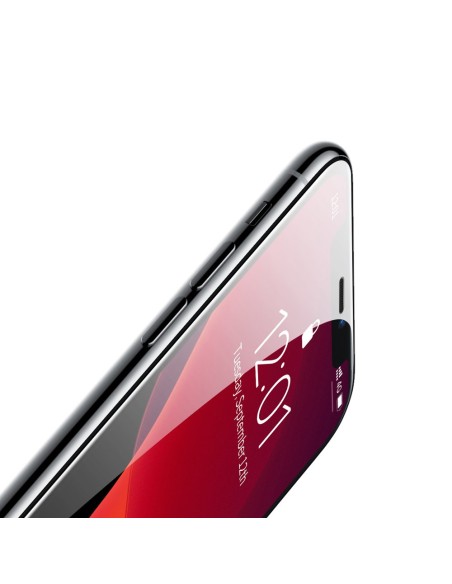 Baseus viso ekrano grūdintas stiklas su rėmeliu 0.23mm 9H iPhone 11 / iPhone XR 2 vnt + padėties nustatymo reguliatorius...
