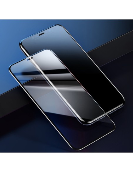 Baseus viso ekrano grūdintas stiklas su rėmeliu 0.23mm 9H iPhone 11 / iPhone XR 2 vnt + padėties nustatymo reguliatorius...