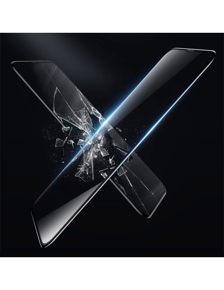 Baseus viso ekrano grūdintas stiklas su rėmeliu 0.23mm 9H iPhone 11 / iPhone XR 2 vnt + padėties nustatymo reguliatorius...