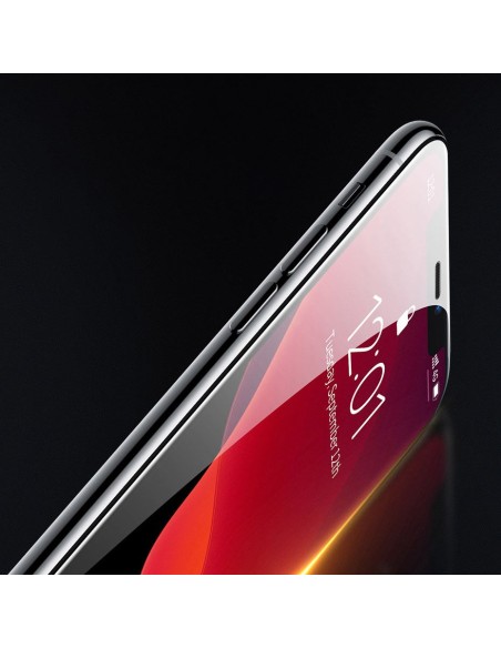 Baseus viso ekrano grūdintas stiklas su rėmeliu 0.23mm 9H iPhone 11 / iPhone XR 2 vnt + padėties nustatymo reguliatorius...