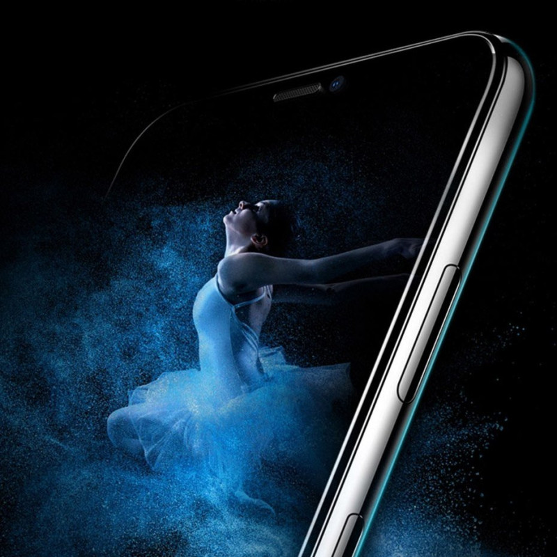 Baseus viso ekrano grūdintas stiklas su rėmeliu 0.23mm 9H iPhone 11 / iPhone XR 2 vnt + padėties nustatymo reguliatorius...