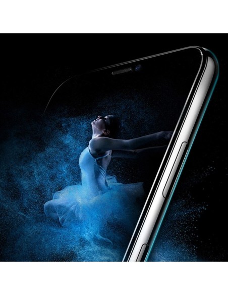 Baseus viso ekrano grūdintas stiklas su rėmeliu 0.23mm 9H iPhone 11 / iPhone XR 2 vnt + padėties nustatymo reguliatorius...