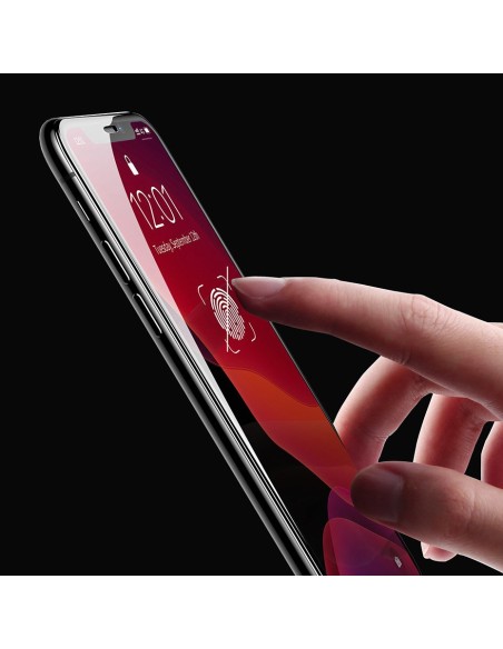 Baseus viso ekrano grūdintas stiklas su rėmeliu 0.23mm 9H iPhone 11 / iPhone XR 2 vnt + padėties nustatymo reguliatorius...