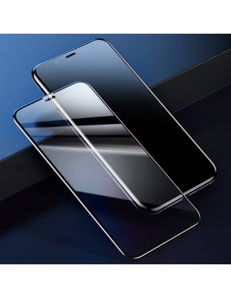 Baseus viso ekrano grūdintas stiklas su rėmeliu 0.23mm 9H iPhone 11 / iPhone XR 2 vnt + padėties nustatymo reguliatorius...