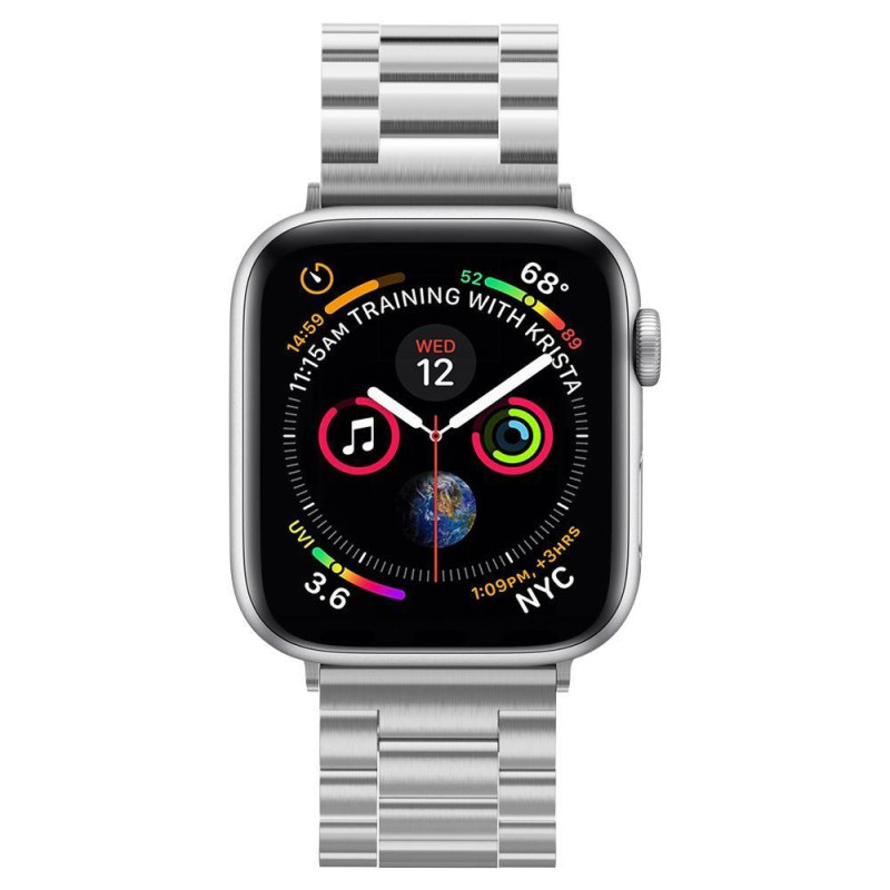 Spigen Modern Fit apyrankė, skirta Apple Watch 4/ 5/ 6/ 7/ 8/ 9/ SE/ Ultra (42/ 44/ 45/ 49 mm) – sidabrinė