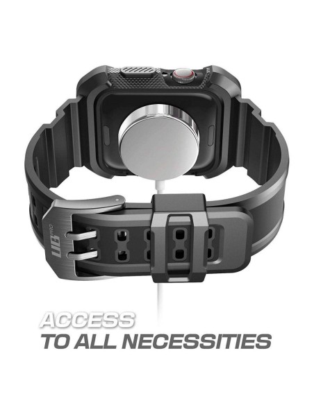 Supcase Unicorn Beetle Pro dėklas su dirželiu, skirtas Apple Watch 4/ 5/ 6/ 7/ 8/ SE (44/ 45 mm) – juodas Supcase Unicorn Beetle Pro dėklas su dirželiu, skirtas Apple Watch 4/ 5/ 6/ 7/ 8/ SE (44/ 45 mm) – juodas
