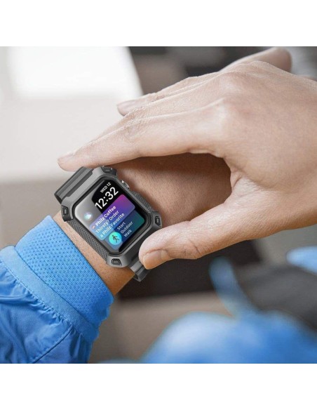 Supcase Unicorn Beetle Pro dėklas su dirželiu, skirtas Apple Watch 4/ 5/ 6/ 7/ 8/ SE (44/ 45 mm) – juodas Supcase Unicorn Beetle Pro dėklas su dirželiu, skirtas Apple Watch 4/ 5/ 6/ 7/ 8/ SE (44/ 45 mm) – juodas