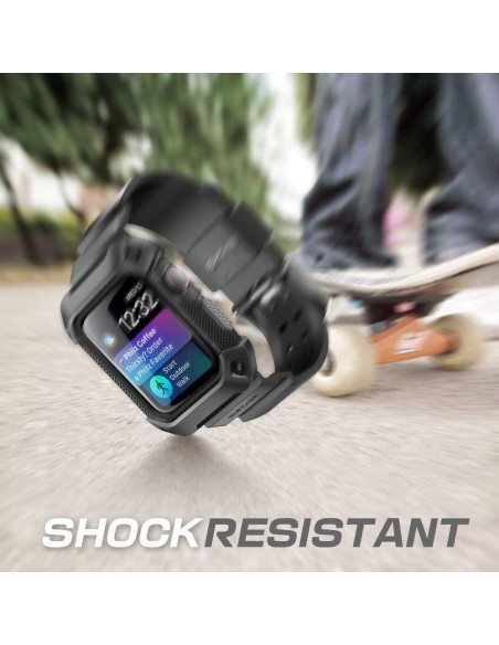 Supcase Unicorn Beetle Pro dėklas su dirželiu, skirtas Apple Watch 4/ 5/ 6/ 7/ 8/ SE (44/ 45 mm) – juodas Supcase Unicorn Beetle Pro dėklas su dirželiu, skirtas Apple Watch 4/ 5/ 6/ 7/ 8/ SE (44/ 45 mm) – juodas