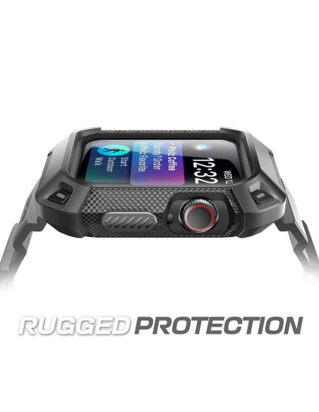 Supcase Unicorn Beetle Pro dėklas su dirželiu, skirtas Apple Watch 4/ 5/ 6/ 7/ 8/ SE (44/ 45 mm) – juodas Supcase Unicorn Beetle Pro dėklas su dirželiu, skirtas Apple Watch 4/ 5/ 6/ 7/ 8/ SE (44/ 45 mm) – juodas