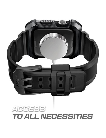 Supcase Unicorn Beetle Pro dėklas su dirželiu, skirtas Apple Watch 4/ 5/ 6/ 7/ 8/ SE (44/ 45 mm) – juodas Supcase Unicorn Beetle Pro dėklas su dirželiu, skirtas Apple Watch 4/ 5/ 6/ 7/ 8/ SE (44/ 45 mm) – juodas
