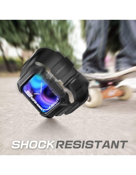Supcase Unicorn Beetle Pro dėklas su dirželiu, skirtas Apple Watch 4/ 5/ 6/ 7/ 8/ SE (44/ 45 mm) – juodas Supcase Unicorn Beetle Pro dėklas su dirželiu, skirtas Apple Watch 4/ 5/ 6/ 7/ 8/ SE (44/ 45 mm) – juodas