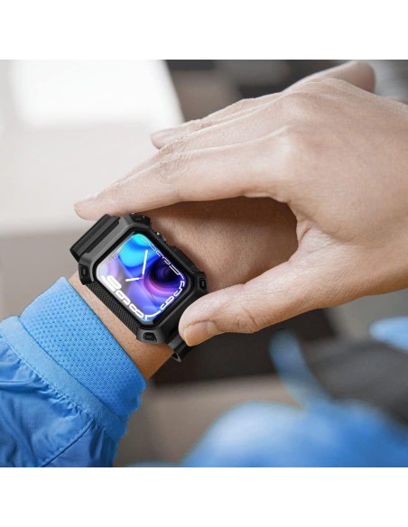 Supcase Unicorn Beetle Pro dėklas su dirželiu, skirtas Apple Watch 4/ 5/ 6/ 7/ 8/ SE (44/ 45 mm) – juodas Supcase Unicorn Beetle Pro dėklas su dirželiu, skirtas Apple Watch 4/ 5/ 6/ 7/ 8/ SE (44/ 45 mm) – juodas