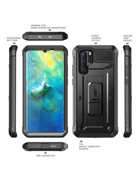 Unicorn Beetle Pro Supcase dėklas, skirtas Huawei P30 Pro - juodas Unicorn Beetle Pro Supcase dėklas, skirtas Huawei P30 Pro - juodas