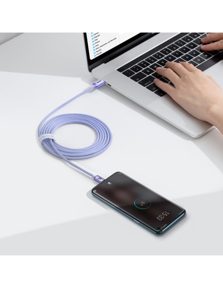 Laido laidas greitam įkrovimui ir duomenų perdavimui USB-C USB-C 100W 2m violetinė Laido laidas greitam įkrovimui ir duomenų perdavimui USB-C USB-C 100W 2m violetinė