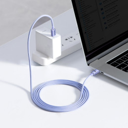 Laido laidas greitam įkrovimui ir duomenų perdavimui USB-C USB-C 100W 2m violetinė