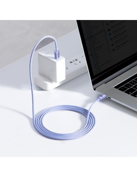 Laido laidas greitam įkrovimui ir duomenų perdavimui USB-C USB-C 100W 2m violetinė Laido laidas greitam įkrovimui ir duomenų perdavimui USB-C USB-C 100W 2m violetinė