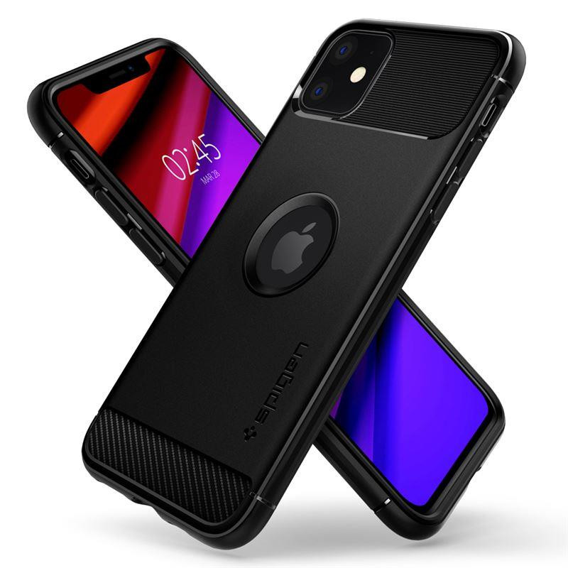 Spigen Rugged Armor dėklas, skirtas iPhone 11 - matinė juoda