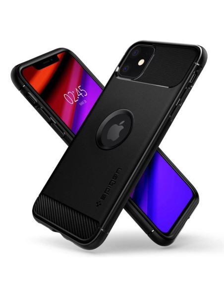 Spigen Rugged Armor dėklas, skirtas iPhone 11 - matinė juoda
