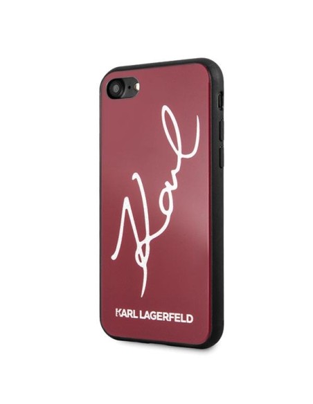 Karl Lagerfeld Signature Glitter dėklas, skirtas iPhone 7 / 8 / SE 2020 / SE 2022 - raudonas Karl Lagerfeld Signature Glitter dėklas, skirtas iPhone 7 / 8 / SE 2020 / SE 2022 - raudonas