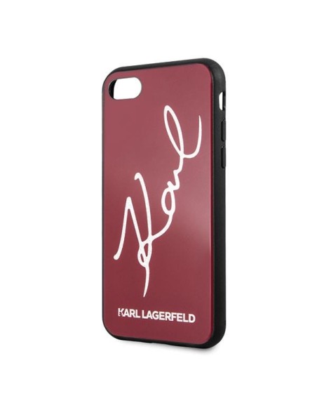 Karl Lagerfeld Signature Glitter dėklas, skirtas iPhone 7 / 8 / SE 2020 / SE 2022 - raudonas Karl Lagerfeld Signature Glitter dėklas, skirtas iPhone 7 / 8 / SE 2020 / SE 2022 - raudonas