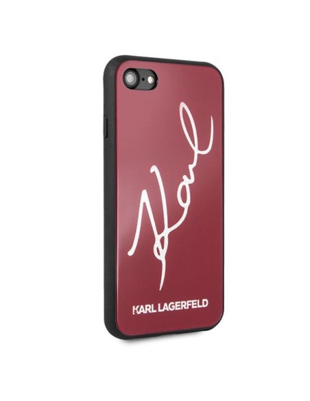 Karl Lagerfeld Signature Glitter dėklas, skirtas iPhone 7 / 8 / SE 2020 / SE 2022 - raudonas Karl Lagerfeld Signature Glitter dėklas, skirtas iPhone 7 / 8 / SE 2020 / SE 2022 - raudonas