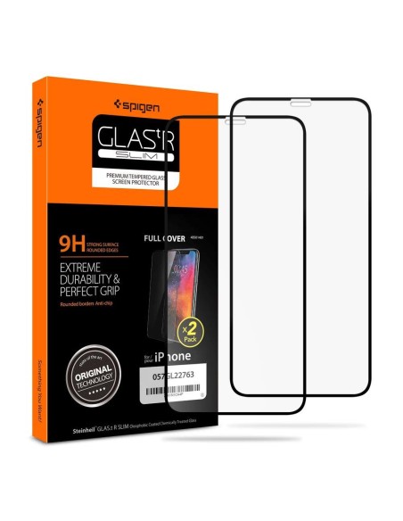 Spigen Glass FC grūdintas stiklas skirtas iPhone 11 Pro - juodas 2 vnt. Spigen Glass FC grūdintas stiklas skirtas iPhone 11 Pro - juodas 2 vnt.