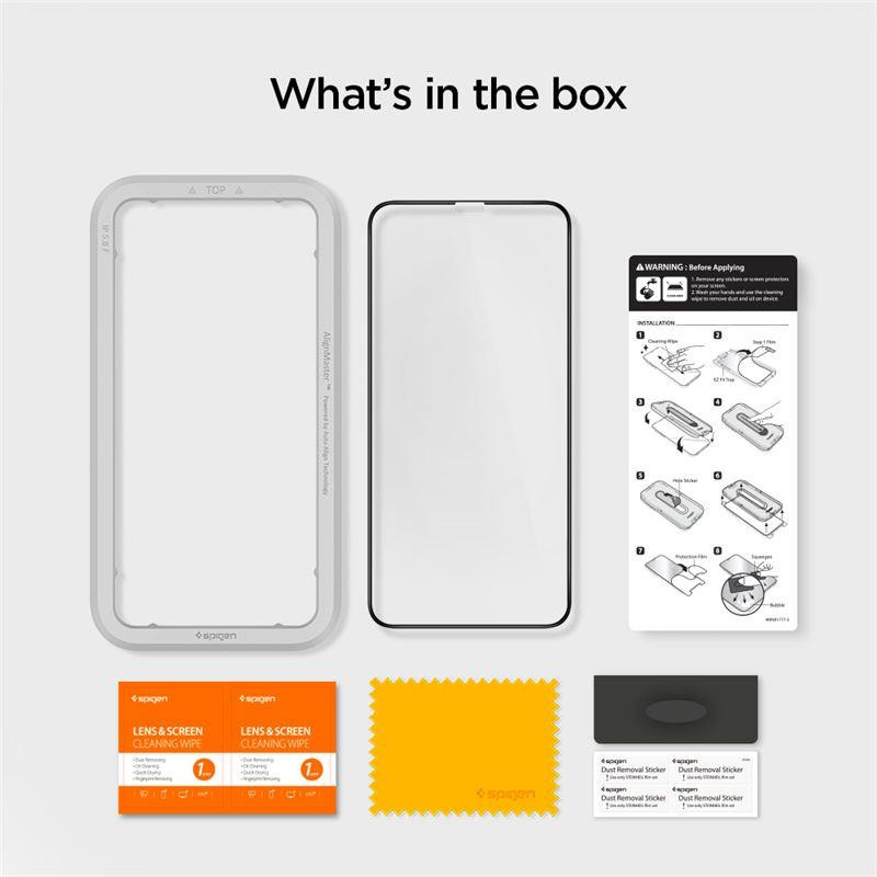 Spigen ALM Glass FC grūdintas stiklas skirtas iPhone 11 Pro Max - juodas