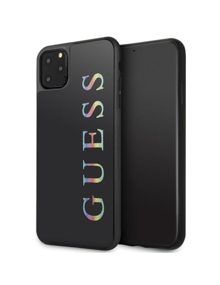 Guess Glitter Logo dėklas, skirtas iPhone 11 Pro Max - juodas Guess Glitter Logo dėklas, skirtas iPhone 11 Pro Max - juodas