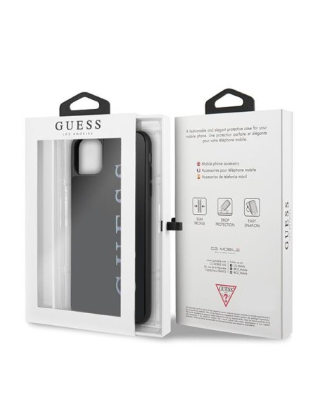 Guess Glitter Logo dėklas, skirtas iPhone 11 Pro Max - juodas Guess Glitter Logo dėklas, skirtas iPhone 11 Pro Max - juodas