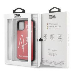 Karl Lagerfeld Signature Glitter dėklas iPhone 11 Pro - raudonas