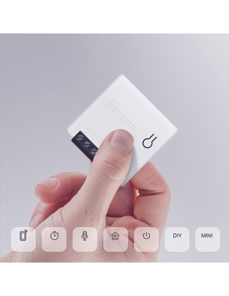 MINI R2 WiFi įleidžiamas relės jungiklis WiFi valdiklis iki 10A baltas
