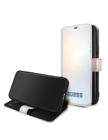 Guess Iridescent dėklas iPhone 11 Pro - sidabrinis