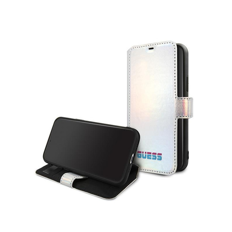 Guess Iridescent dėklas iPhone 11 Pro Max - sidabrinis