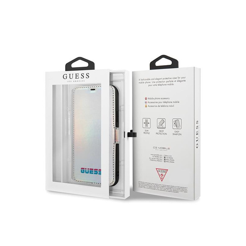 Guess Iridescent dėklas iPhone 11 Pro Max - sidabrinis