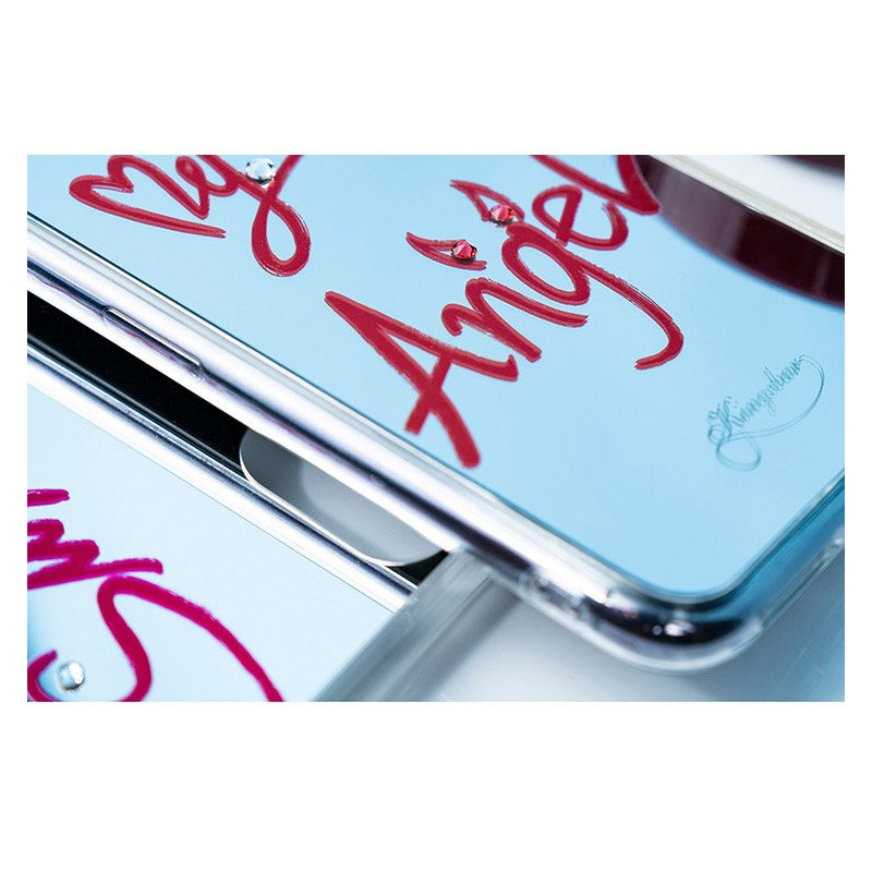 Kingxbar Angel veidrodžio dėklas dekoruotas originaliais Swarovski kristalais iPhone 11 Pro Max veidrodis skaidrus