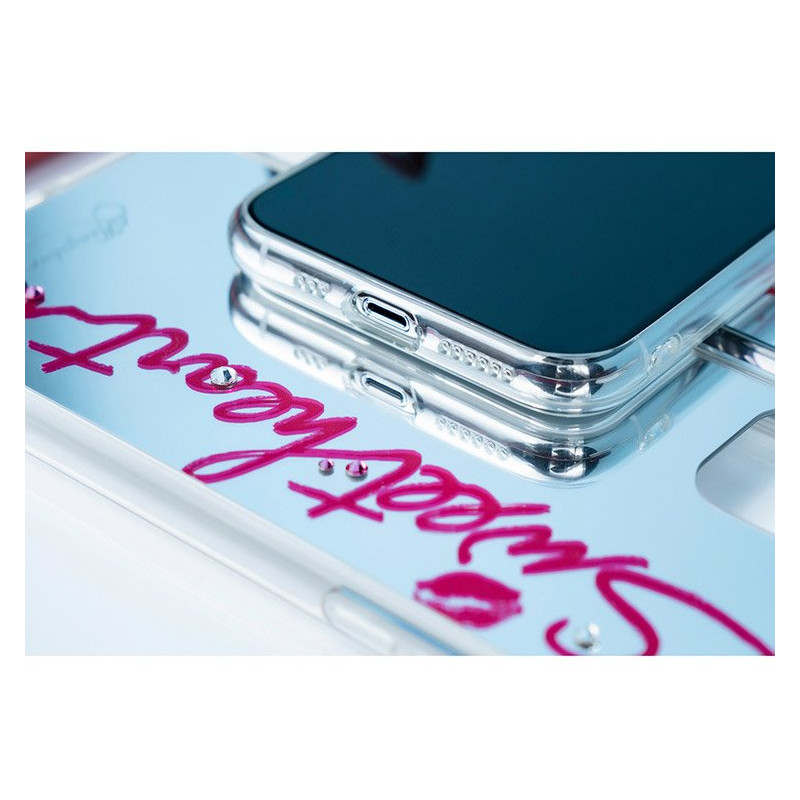 Kingxbar Angel veidrodžio dėklas dekoruotas originaliais Swarovski kristalais iPhone 11 Pro Max veidrodis skaidrus