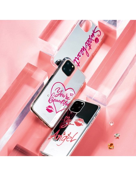 Kingxbar Angel veidrodžio dėklas dekoruotas originaliais Swarovski kristalais iPhone 11 Pro Max veidrodis skaidrus Kingxbar Angel veidrodžio dėklas dekoruotas originaliais Swarovski kristalais iPhone 11 Pro Max veidrodis skaidrus