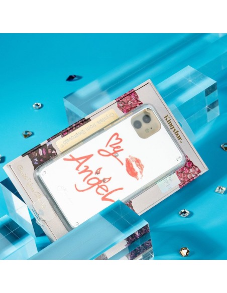 Kingxbar Angel veidrodžio dėklas dekoruotas originaliais Swarovski kristalais iPhone 11 Pro Max veidrodis skaidrus Kingxbar Angel veidrodžio dėklas dekoruotas originaliais Swarovski kristalais iPhone 11 Pro Max veidrodis skaidrus