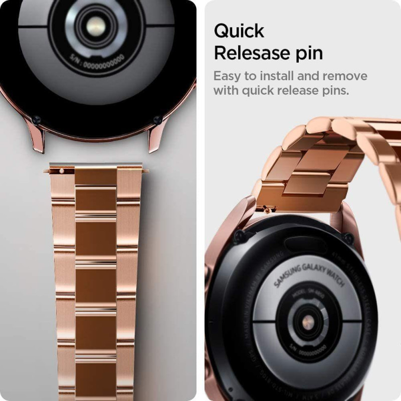„Spigen Modern Fit“ dirželis, skirtas Samsung Galaxy Watch 4/ 5/ 5 Pro/ 6 – rožinis auksas