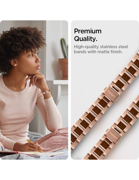 „Spigen Modern Fit“ dirželis, skirtas Samsung Galaxy Watch 4/ 5/ 5 Pro/ 6 – rožinis auksas